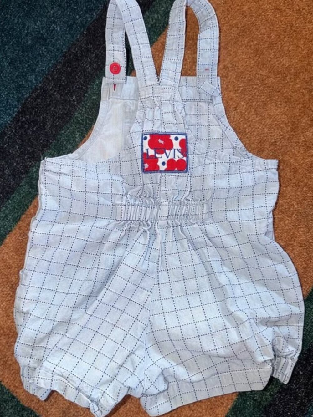 Vintage Levi’s LittleLevis plaid shortalls for girl. 3T
